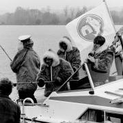 The eskimos take to the water at Rickmansworth Aquadrome in 1976