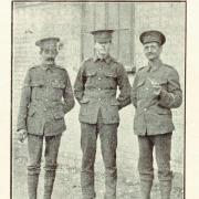 Lance Sergeant Thomas Edward Gregory on the left with fellow soldiers