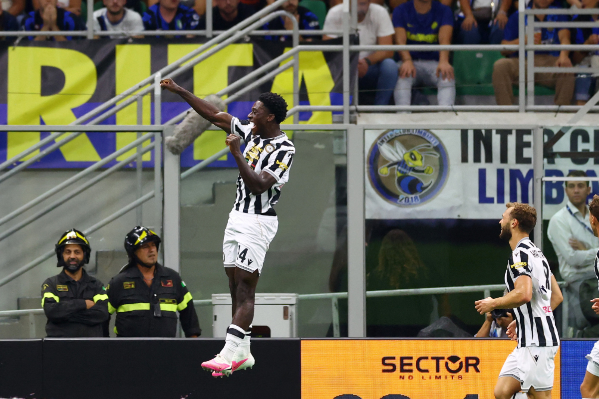 Abankwah scores and Chakvetadze debuts for Udinese at Inter Milan