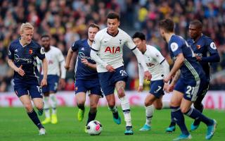 The Hornets in action in their last Premier League trip to Tottenham in 2019. Picture: Action Images