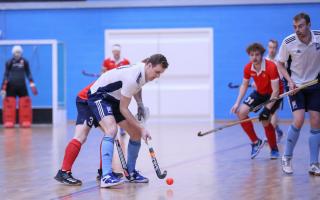 Simon Walker in action in the 8-8 draw against Oxted HC. Picture: Andrew Crayford / Crayfordmedia
