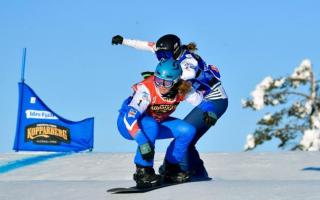 Charlotte Bankes, pictured, wins the women’s big final at the snowboard-cross World Championships in 2021. Credit: PA