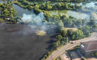 50 acres of farmland in Tolpits Lane were burnt. Credit: The Drone Agent