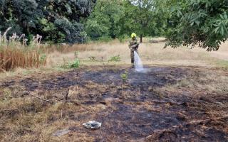 A small area of grass in Cassiobury park was burnt. Picture: Hertfordshire Fire and Rescue Service