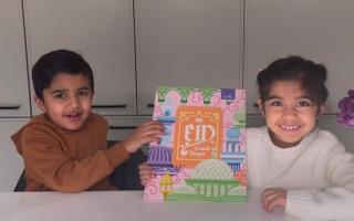 Hamza and Ameera staring in the video selling the calendar.