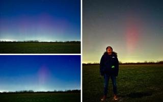 Joel Rabinowitz (right) saw the Northern Lights for a second time in a row in Heartwood Forest near St Albans.