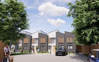 A CGI of the proposed homes to the rear of 32 Strangeways, Watford.
