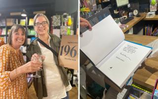 Sheryl Shurville (left) sold the book to Joan Borreli (right) from The Chorleywood Bookshop.