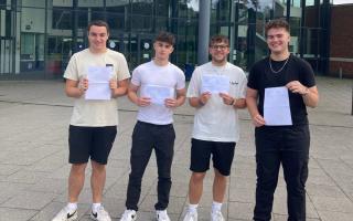 Grange Academy Students Nedim Pasic - Oxford Brookes for paramedic science, Jack Mantrippe - Leading Edge Aviation, Jake Jones - Leading Edge Aviation, Bradley Tannian - Lincoln University for sports and exercise science