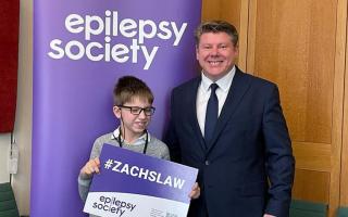Zach Eagling and Watford MP Dean Russell.
