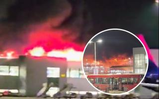 Luton airport fire images