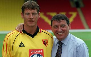 Mark Williams on the day he signed with former Watford manager Graham Taylor