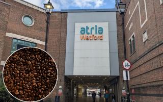 New branding for a national coffee chain has appeared in atria Watford.