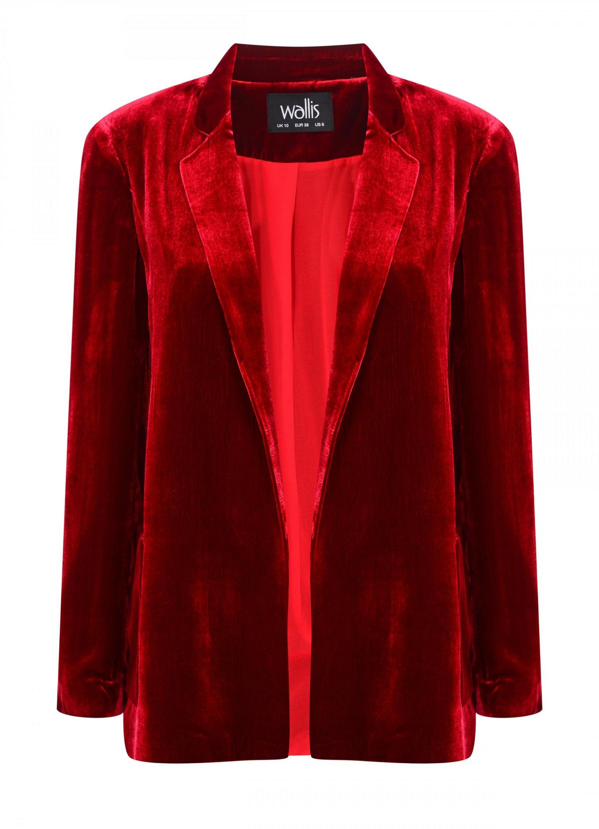 Wallis, Red Velvet Suit Jacket, £60
