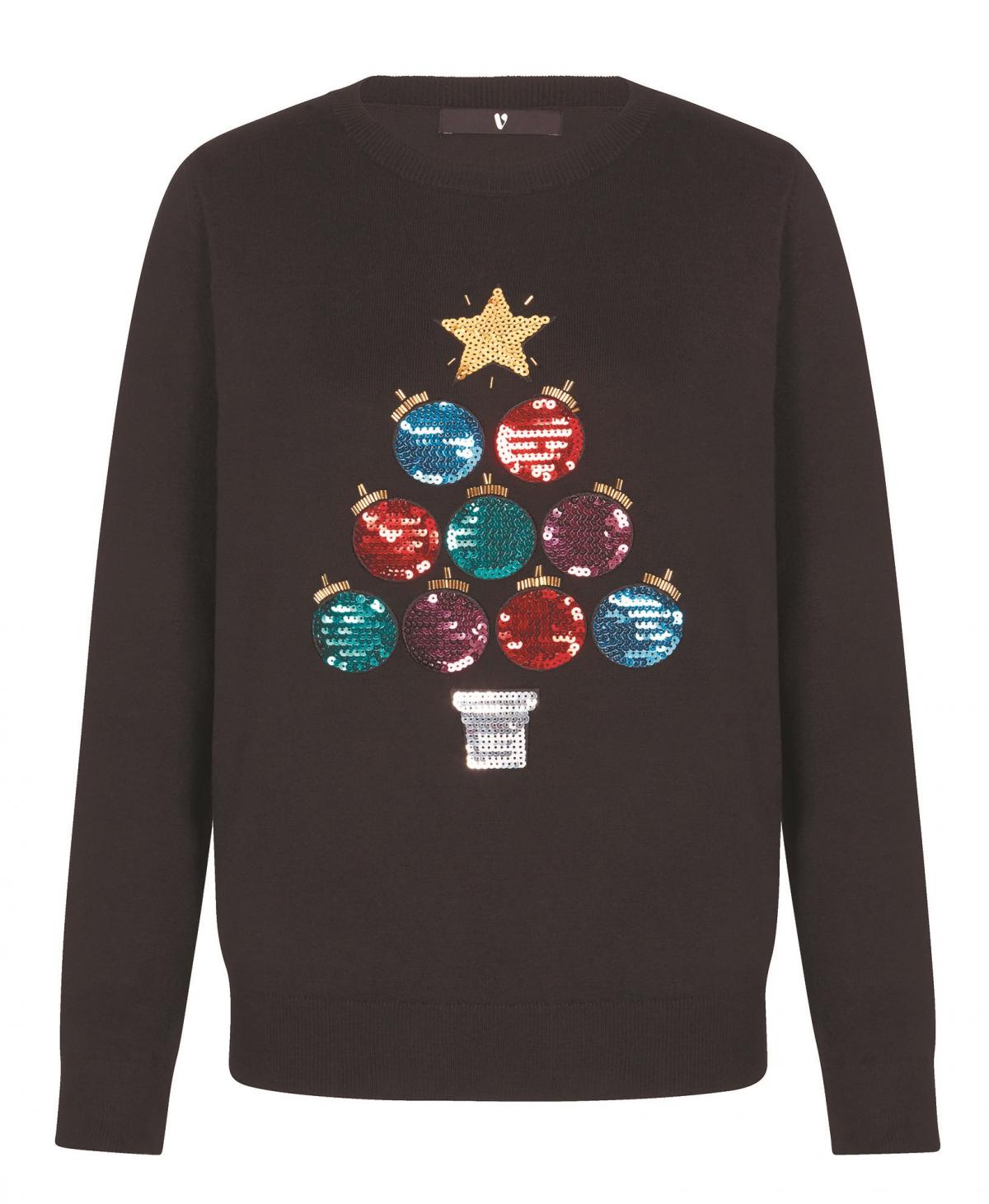 V by Very, Embellished Bauble Christmas Tree Jumper, £25