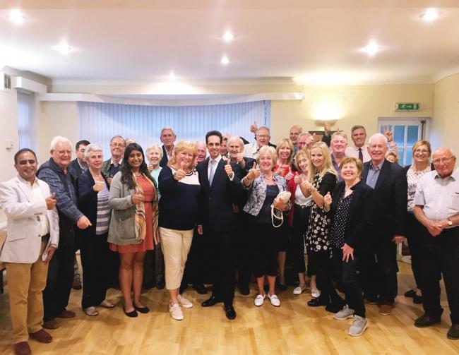 Conservative candidate George Jabbour, in the centre, pictured with supporters
