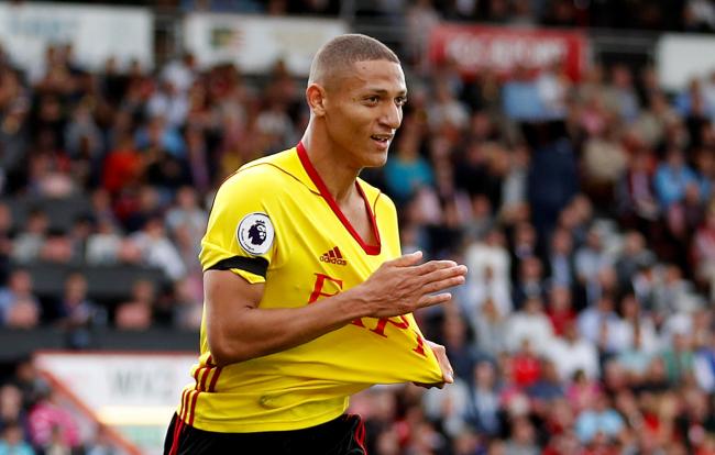 Richarlison celebrates his - and Watford's - first goal in their 2-0 win at Bournemouth. Picture: Action Images