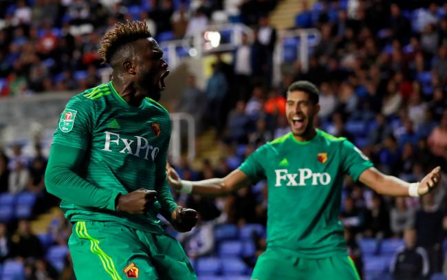 Isaac Success celebrates breaking the deadlock against Reading: Picture: Action Images