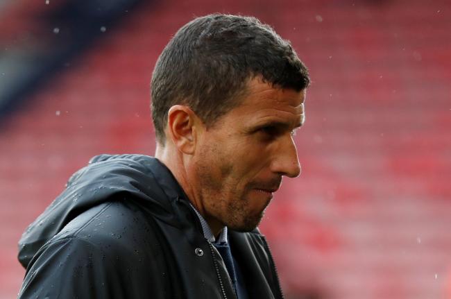 Javi Gracia at a soggy St Mary's Stadium this afternoon. Picture: Action Images